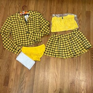 Dolls Kill Yellow & Black Plaid Skirt Costume